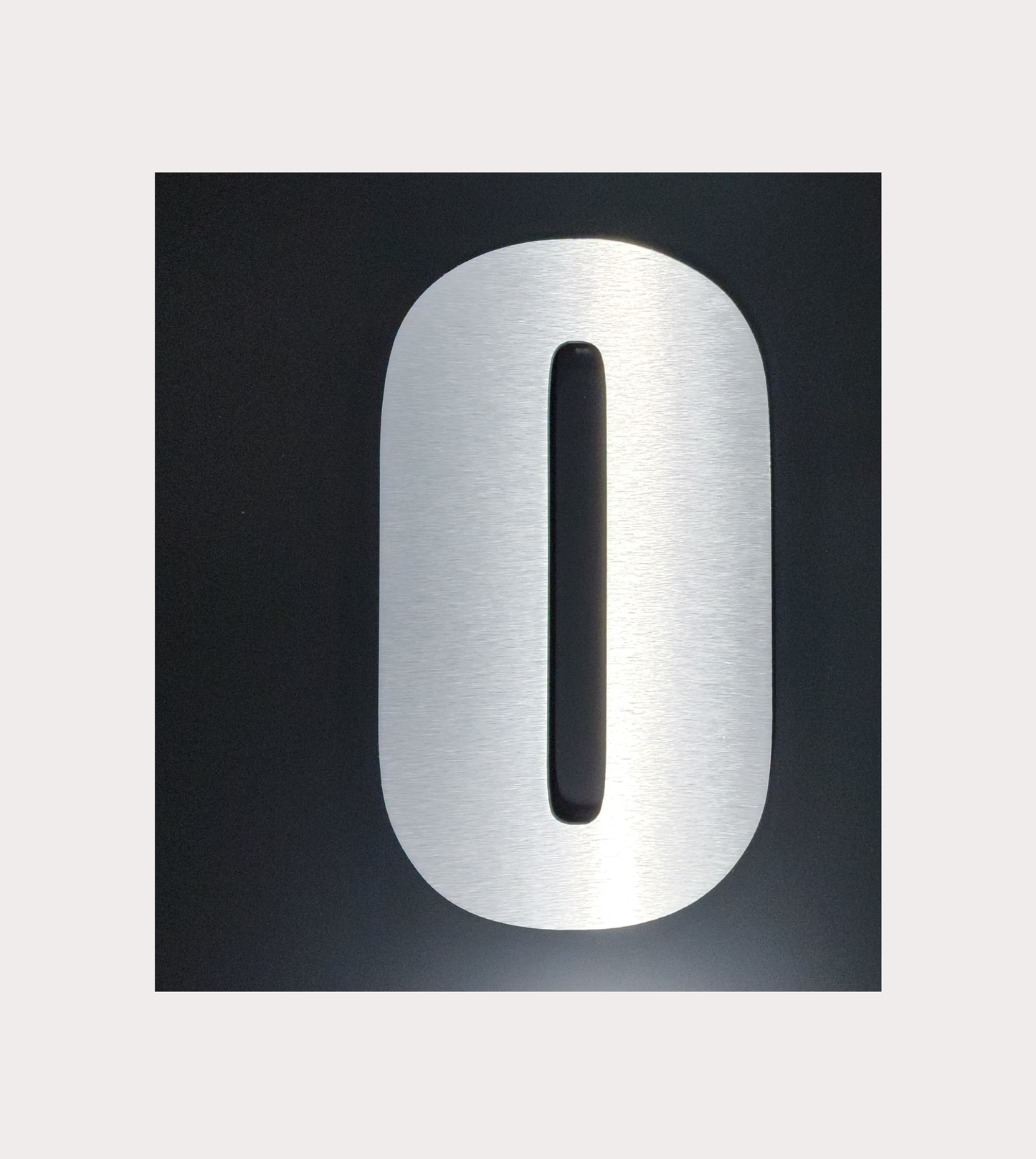 Numéro civique Moderne 0 argent brossé