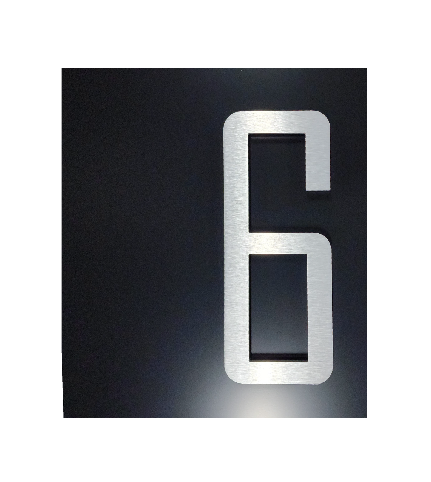 Numéro civique Industriel argent brossé 6