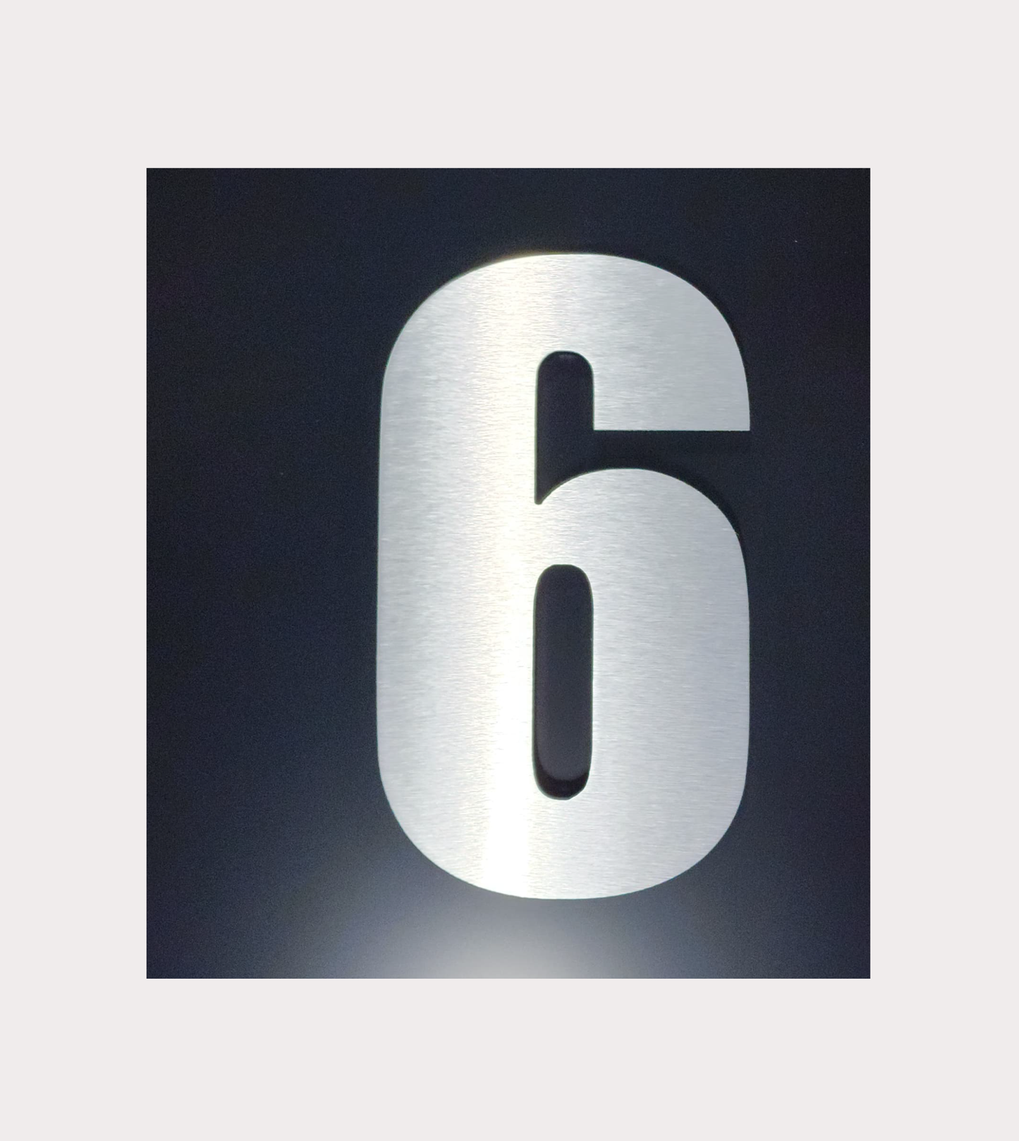 Numéro civique Moderne 6 argent brossé