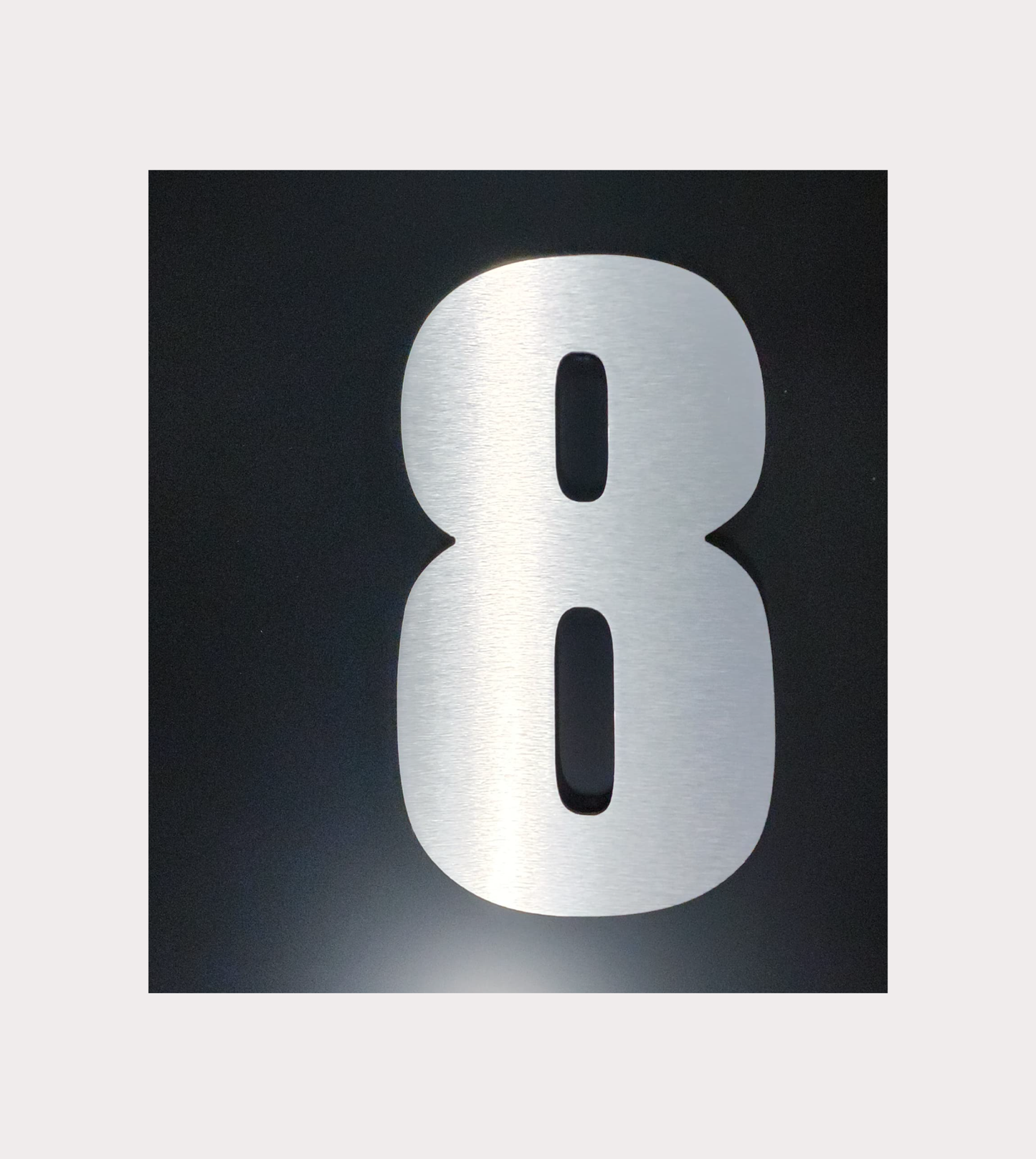 Numéro civique Moderne 8 argent brossé